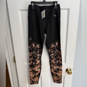 Puma Black Leggings with Copper/Gold Accents